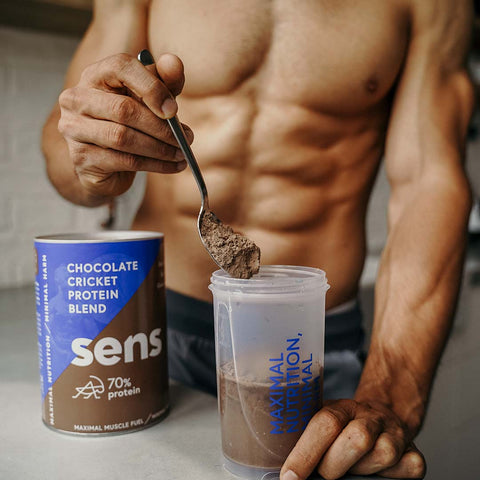 CHOCOLATE CRICKET PROTEIN BLEND | 650g SENS 650g + shaker,Box 3x + shaker,650g,Box 3x ≈2kg